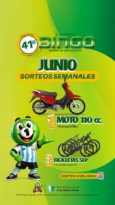 Sábado 6 de Junio – Sorteo Semanal Bingo Brown de San Vicente. Sumate Ya…