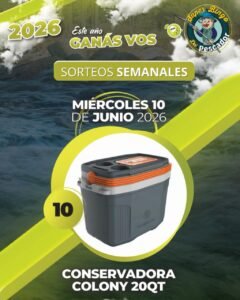 Miércoles 10 de Junio 2026 Sorteo Semanal Bingo del Pescador